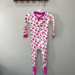 Burt's Bees Baby Pink Floral Footie